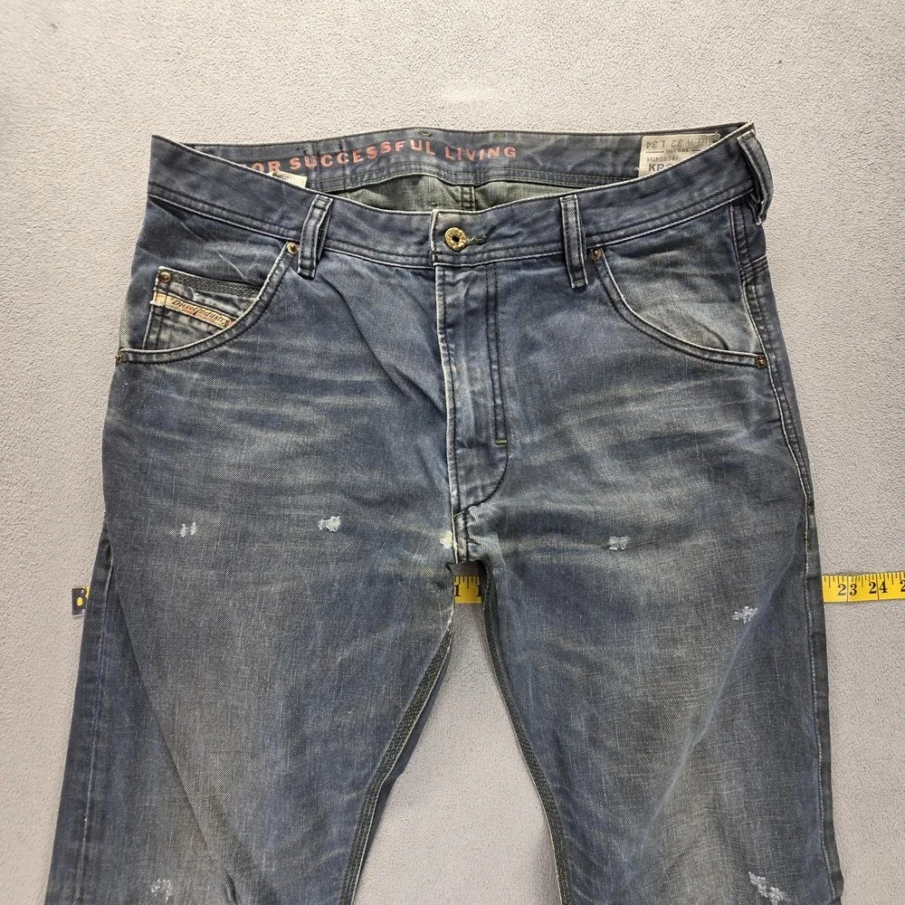 Diesel Jeans Mens 32x34 Blue Krooley Regular Slim Carrot Made in Italy 0804J